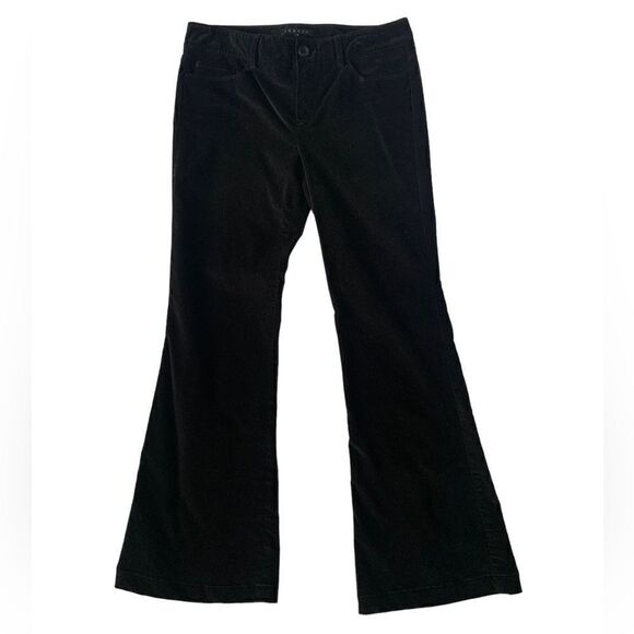 Theory Velvet Wide Leg Flare Pants Black | Size 10 - Picture 1 of 7